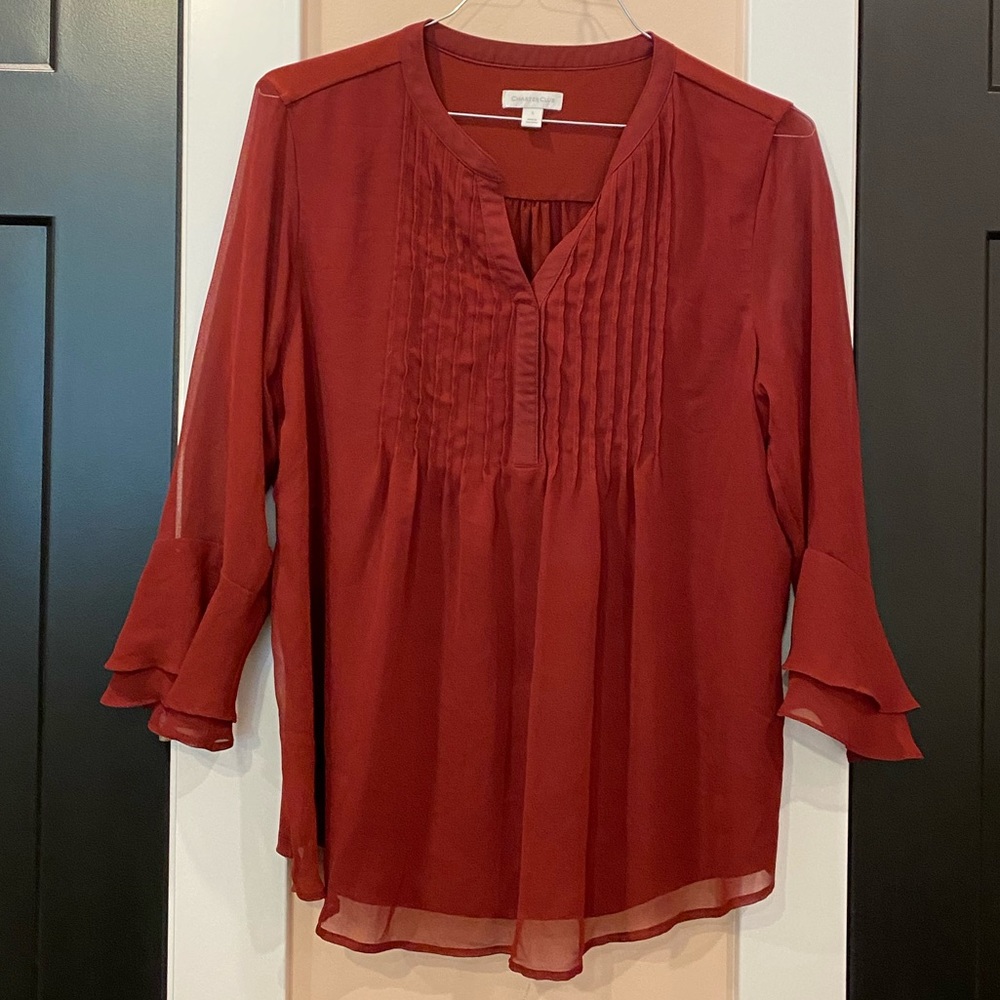 Deep red blouse